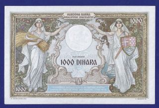 Gem Uncirculated 1000 Dinara 1931 Banknote From Yugoslavia