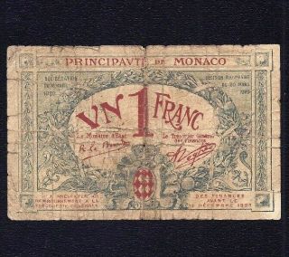 Monaco 1 Franc 1920 Serial D P - 5