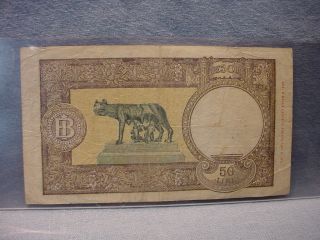 1943 Italy 50 Lire Banknote - 2