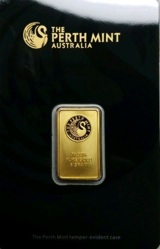 5 Gram Gold Bar - Perth - 99.  99 Fine In Assay