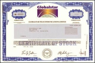 Globalstar Telecommunications - Satellite Phone Company - 2002