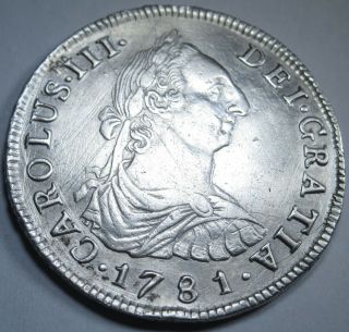 1781 Pr 4r Spanish Silver 4 Reales Piece Of 8 Real Colonial Pirate Treasure Coin