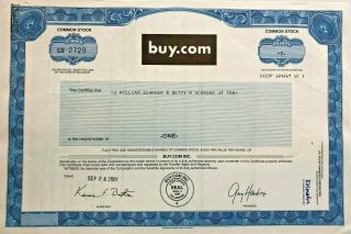 Buy Dot Com Online Internet Store Website Stock Certificate Now Rakuten