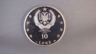 Albania Km503,  10 Leke 1970 - Rarest Type Showing Hallmark And Fineness.  Proof