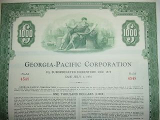 Georgia - Pacific Corporation $1,  000 Bond Stock Certificate