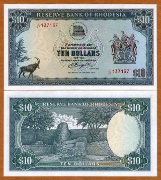 Rhodesia,  10 Dollars,  2 - 1 - 1979,  P - 41a,  Unc