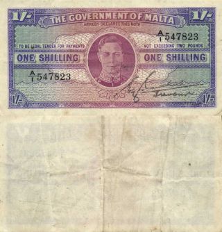 Malta - 1 Shilling 1943 P.  16 King George Vi
