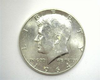 1964 Kennedy Silver 50 Cents Gem,  Uncirculated Prooflike