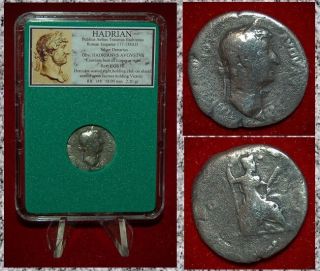 Ancient Roman Empire Coin Hadrian Hercules On Reverse Silver Denarius