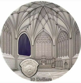 2017 PALAU TIFFANY ART 2oz SILVER $10 COIN - WELLS CATHEDRAL - (Only 999pcs) 2