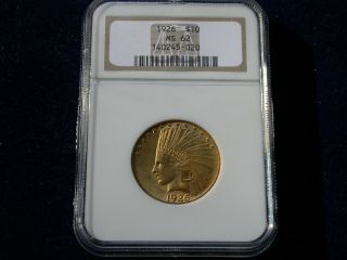 1926 - $10 U.  S.  Gold Indian Head Eagle Ngc Ms62 - Nr - Fs