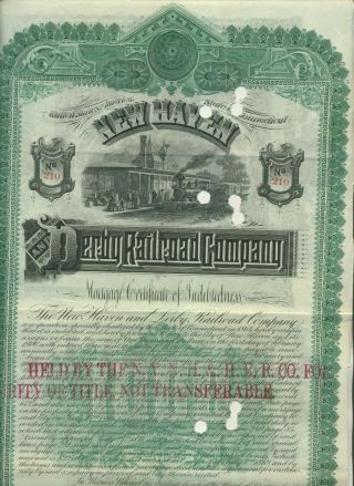 1888 Haven & Derby Railroad Company $1000 Bond Certificate