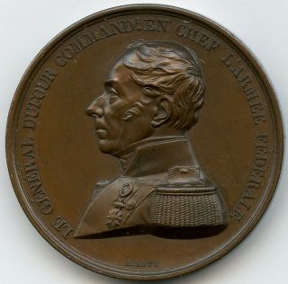 Switzerland 1847 Bronze Medal By Bovy To Honor General Henri Dufour 37mm 27gr
