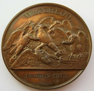 France Bronze Medal By Rogat 1815 Napoleon Battle Of Waterloo Restrike