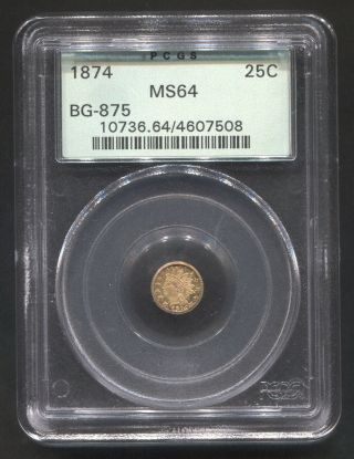 1874 25c Pcgs Ms64 Bg - 875