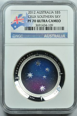 2012 Australia Southern Sky Crux Silver 1oz Ngc Pf70 Ultra Cameo