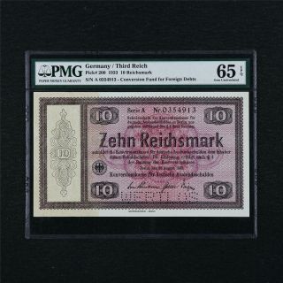 1933 Germany / Third Reich 10 Reichsmark Pick 200 Pmg 65 Epq Gem Unc