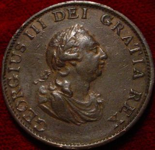 Old British Copper 1799 1/2 Penny Colonial Circulated In Eastern Usa And Canada