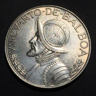 Old Foreign World Coin: 1962 Panama 1/4 Balboa, .  900 Silver