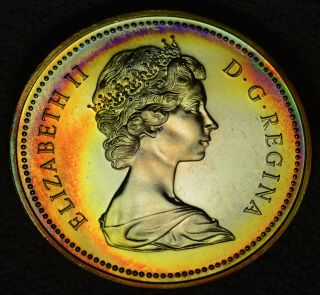 1973 Silver $1 Iccs Sp - 66 Rainbow Toning - Wow