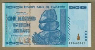 2008 Zimbabwe 100 Trillion Dollars Reserve Banknote PMG 66 Gem Uncirculated EPQ 2