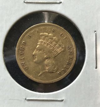 Very Fine 1855 $3 Liberty Head / Indian Princess Gold Piece -