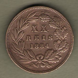 Portuguese India - 1884 - 20 Reis - D Luiz I - Rarest Copper Coin