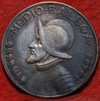 1930 Panama 1/2 Balboa Silver Foreign Coin