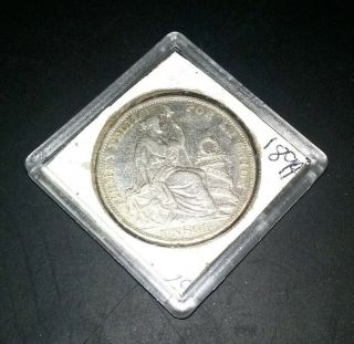 1894 Un Sol From Peru Full Crown Size.  900 Silver Circulated