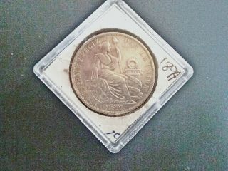 1894 Un Sol from Peru full Crown size.  900 Silver circulated 3