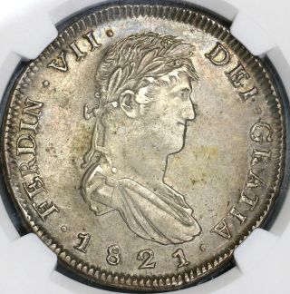 1821 - Zs Ngc Xf 45 Mexico War Independence 8 Reales Silver Coin (19020601c)
