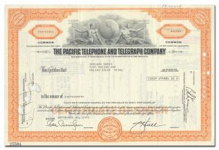 Pacific Telephone And Telegraph Company Stock Certificate (pac Bell)