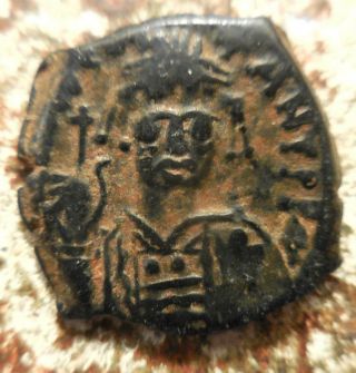 About Ef For Type Tiberius Ii Constantine.  578 - 582.  Half Follis Nicomedia
