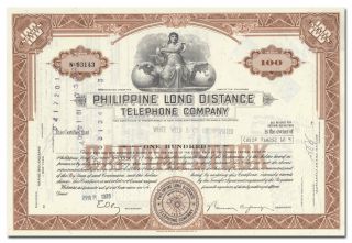 Philippine Long Distance Telephone Company Stock Certificate