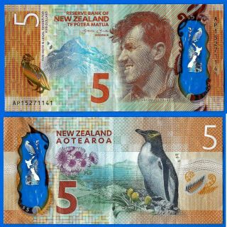 Zealand 5 Dollars 2015 Pinguin Animal Banknote Polymer World