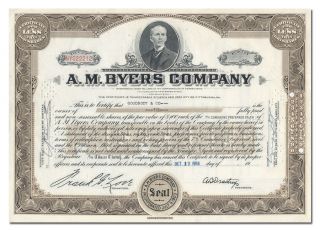 A.  M.  Byers Company Stock Certificate