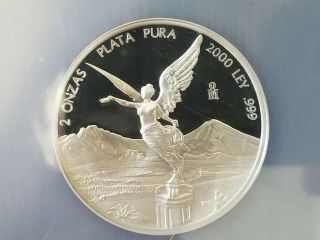 2000 Mexico 2 oz Silver Libertad Proof NGC PF68 Ultra Cameo KEY DATE 500 Minted 3