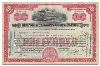 York Railways Corporation Stock Certificate