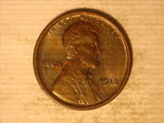 1918 Lincoln Wheat Cent Gem Bu R/b