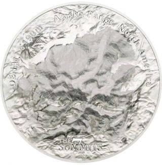2016 5 Oz Silver $25 Cook Island 7 Summits Denali Ultra High Relief Coin.