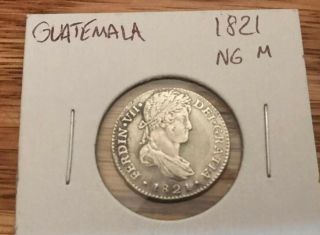 Guatemala,  1 Real,  1821,  Nueva Guatemala,  Silver