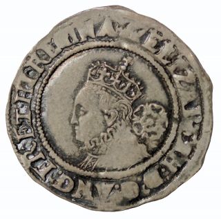 Elizabeth I 1569 Great Britain Silver Sixpence London Coronet Mm S.  2562