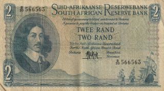 South Africa 2 Rand Banknote Nd (1961 - 5) P.  105a Good Fine