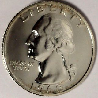 1960 - P 25c Washington Quarter,  17uoc2807 " Gem Proof 90 Silver 50 Cents Shippi 1
