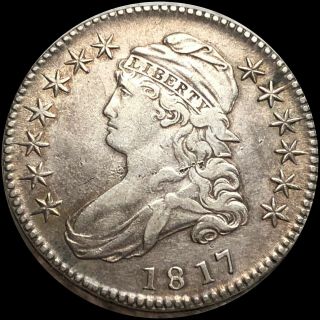1817 Capped Bust Half Dollar Silver Nearly Uncirculated Pretty Coin No Reservej