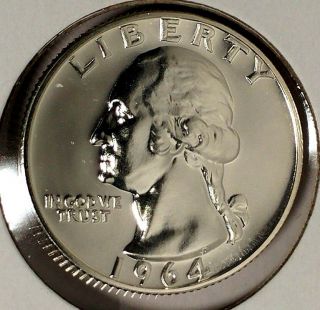1964 - P 25c Washington Quarter 18uoc2702 Gem Proof 90 Silver 50 Cents