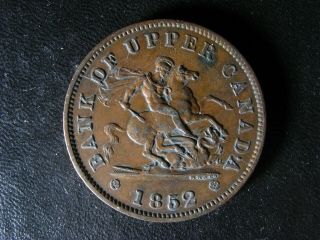 Pc - 6b2 One Penny 1852 Token Bank Of Upper Canada Breton 719