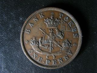 PC - 6B2 One Penny 1852 token Bank of Upper Canada Breton 719 2