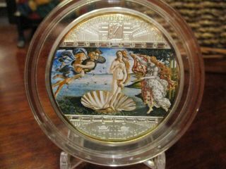 2008 Cook Islands Masterpieces Of Art - The Birth Of Venus 3 Oz.  Silver Coin