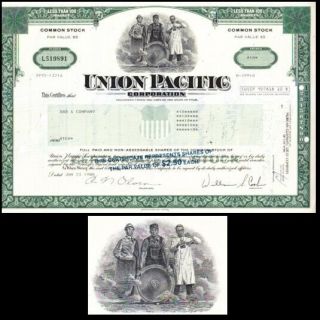 Union Pacific Corporation Ut 1980 Stock Certificate